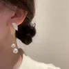 Högkvalitativ designer stud örhängen moderna kvinnor pärla blad tofs örhängen droppande olja långt örhängen bröllopsfest smycken