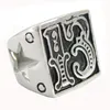 Fanssteel ze stali nierdzewnej zabytkowe męskie męskie lub wemens biżuteria sygnet Lucky Evil 13 Cutout Star Biker Ring Number Pierścień 10W3331361120043