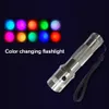 Färgbyte Gadget RGB LED Torch 3W Aluminium Alloy Edison Multicolor Rainbow Torch for Family Party Vacation279P2894279K8772525