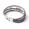 Multilayer Dichroic Leather Skull Accessories Men's Bracelet Stainless Steel Leather Bangle For Special Present BC001