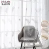 Curtain & Drapes Embroidered Feather White Sheer Curtains For Living Room Bedroom Voile Tulle Window Finished PanelsCurtain