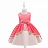 Robe de robe pour enfants robes de fille en satin couleur arc assorti des robes de bal de princesse sans manches