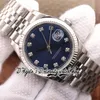 EWF V3 ew126234 EW2836 Automatic Mens Watch 36MM Fluted Bezel Blue Dial Diamond Markers 904L Steel Bracelet With Same Serial Warranty Card eternity Woman Watches