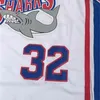 NA85 32 Jimmer Fredette Jersey Shanghai Sharks 32 상하이 상어 화이트 스티치 저지 최고 품질의 복고풍 저지