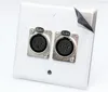 Connectors, Stainless Steel Canon Module Dual Microphone XLR 3Pin Female plug Panel Socket Wall Plate/1PCS