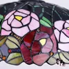 Pendellampor 16 tum tiffany blomma färgat glas hängande armatur E27 110-240V kedjebelysning för hemmalagra matsal armatur oberoende