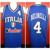 Nikivip Marco Belinelli # 4 Team Italia Italy Italiano Maglia da basket retrò Mens cucita personalizzata Qualsiasi numero Nome maglie