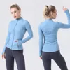 LU-335 chaqueta de Yoga para mujer, abrigo deportivo de entrenamiento definido, ropa deportiva de secado rápido, Top sólido con cremallera, sudadera, ropa deportiva