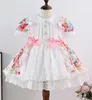 Robes de fille Vêtements de bébé Espagnol Vintage Turquie Dentelle Couture Imprimer Arc Infantile Pâques Eid Princesse Gilr Lolita Robe A81Girl's