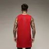 MuscleGuys Vücut Geliştirme Giyim Fitness Erkek Uzatmak Kesme Yelek Düştü Armholes Gym Tank Tops Egzersiz Kolsuz Gömlek 220331
