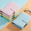 A6 Notebook Notepads Binder 6 Rings Spiral Business Office Planner Agenda Budget Binders Macaron Color PU Leather Cover((Binder Pockets)) SN4505