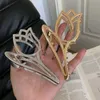 Semplice fermaglio per capelli in lega di tulipano Morsetti da donna Moda retrò Clip per coda di cavallo geometrica Decorazione Accessori per lo styling per donne e ragazze