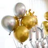 12 인치 광택 장식 금속 진주 라텍스 풍선 두꺼운 크롬 금속 색상 풍선 공기 공 웨딩 생일 파티 장식 풍선