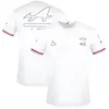 F1 Formula One Racing Suit 2021 Sürücü F1 Şampiyonası T-Shirt Yuvarlak Boyun Kısa Kollu Takım Kısa Kollu Araba Logosu Yarış T-Shirt Özel
