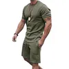 Men's Tracksuits Men Outfit Sweat Suit Breathable Casual Loose Short Sleeve T-shirt Pocket ShortsMen's