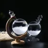 Autre décor à la maison Globe en forme de bouteille de nuage de verre de tempête avec station de prévision météo de base prévision de bureau boule transparente 243F