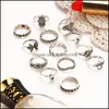 Band Rings Jewelry Sier Carved Retro Squisita personalità carina Stile punk Knuckle Moda all'ingrosso - Drop Delivery 2021 Uwz5M