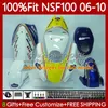 Fiberglass Race Fairings för Honda NSF100 NSF-100 NSF 100 06 07 08 09 10 Kroppsarbeten röd vit 116no.38 NS-F100 2006 2008 2008 2009 2010 Glasfiberinsprutningsformkroppen