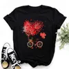 Frau Schmetterling Baum Print Harajuku Sommer T-shirts Casual Rundhals Kurzen Ärmeln Top T Shirt Frauen Schwarz T-shirt Drop Schiff 220526