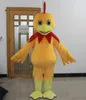 fantasia de frango Um traje de mascote de frango amarelo adulto fofo para o adulto usar