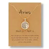 Pendant Necklaces 12 Constellation Necklace For Women Men Star Zodiac Sign Leo Libra Aries Wish Card Fashion Couple Jewelry Gift4551622