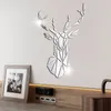 3D Deer Head Mirror Ticker Murowe DIY wiele rozmiarów Naklejki akrylowe Mural Sypialnia Sypialnia Dekoracja domu 220607