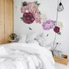 Pivoine Rose Fleurs Mur Art Autocollant Stickers Vinyle Autocollants Enfants Chambre Pépinière Décor À La Maison Papier Peint pour chambre