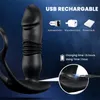 Sex Toy Massager Telescopic Anal Vibrator för man som försenar utlösning Penis Ring Toys Men Gay Butt Plug Male Prostate Massager Masturbator