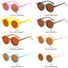 Sonnenbrille Kinder Designer Sonnenbrille Kind Spiegel Sonnenschutz Brillen Candy Farbe Solide Retro Runde Rahmen Brillen Für Jungen Mädchen Mode Accessoires BC8015