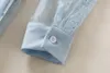 2023サマーブルーポルカドットプリントリボンタイボウチュールドレス長袖丸ネックパネルミディカジュアルドレスS3W030714