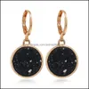 Charm Resin Pink Green Blue Druzy Drusy Designer Earrings Round Charms Fashion Dangle Earring For Women Drop Delivery 2021 Carshop2006 Dhf8I