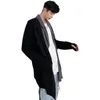 Men039s Trench Coats Spring Men Korean Płaszcz Casual Men39s długie wstążki odzieży wierzchniej Fałszywe dwa kawałki modne cienkie z kapturem Windbre8484291