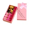 Künstliche Seifenblütenblätter, 12 Stück, Box Rosen mit imitierter Goldfolie, Rosenblüte für Valentinstag, Hochzeitstag, SN3735