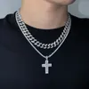 Partihandel Small Cross Pendant Classic Men Women Micro Pave 5A Cubic Zirconia CZ Hip Hop Par Smycken