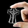 Oggetti decorativi Figurine Cristallo trasparente Religione Cristianesimo Croce Gesù Venerdì Santo Artigianato Prega Battesimo Pietà Meditazione H