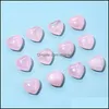 Sten lösa pärlor smycken naturlig rosa kristall 15mm hjärtform prydnader kvarts läkning kristaller energi reiki pärla hantverk hand pi dhu8w