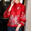 Odzież etniczna damska strój Tang styl jesienny płaszcz Vintage Harajuku haft chiński Hanfu topy 2022 bluzka Eleganti luźna koszula damskaEthn