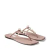 Sandali estivi Alaina Scarpe da donna Ballerine piatte in pelle rosa nera Pantofole da spiaggia con infradito abbellite da perle