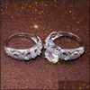 Anneaux De Mariage Bijoux Milangirl Romantique Évider Couple Deux Pièces Anneau De Fiançailles Anniversaire Cadeau Mâle Et Fem Dhxwl