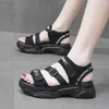 플랫폼 샌들 여성 여성용 발 뒤꿈치 버클 캐주얼 스포츠 신발 샌들 여성 White Sandalia Mujer 5cmsandals 76964 IA