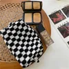 3pcs kosmetiska väskor Kvinnor Kvinnor Stickat Grid Stora Kapacitet Solid Makeup Bag Mix Colors