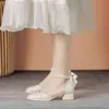 2022 샌들 여성 신발 블록 발 뒤꿈치 광장 발가락 메리 제인 새 소녀 chunky 낮은 명확한 베이지 컴포트 하이 여름 버클 스트랩 스위치 AA220324