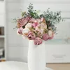 Decorative Flowers & Wreaths Practical Artificial Rose Flower UV-resistant Realistic Long Stem Floral Arrangement FlowerDecorative
