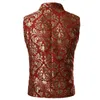 Męskie wiktoriańskie kamizelka podwójnie piersi Brocade Paisley Floral Chwła kamizelka męska gotycka arystokrata steampunk Victorian Gilet 220815