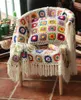 Blankets Colorful Granny Crochet Tassels Blanket Handmade Knitting Sofa Throw With Cushion Pastoral Style Table Cover DecorationBlankets