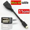 Siyah USB Bir dişi mini 5p USB B Erkek Dönüşüm Adaptörü Otg Dönüştürücü Kablosu Telefon Tablet MP3 MP4