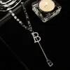 Naszyjniki wiszące projekt sens mikro ustawienie cyrkon miedź liter b Naszyjnik 2022 Klasyczna biżuteria do womans impreza moda