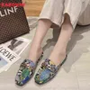 Summer Slippers Fashion Women's Snakesskin Pattern Chain Mules Outdoor All Match Casual Ladies Sandals Leather Shoes 220530