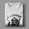 Camisetas masculinas Observações para a frente Grupo de camisetas homens homens puro algodão vintage Trechirt Crew pescoço Death Skeleton camiseta camiseta de manga curta