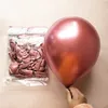 100pcs / lot Métallique Or Rose Argent Bleu Or Violet Ballon De Mariage Joyeux Anniversaire Latex Métal Chrome Ballons Air Hélium Balon T200526